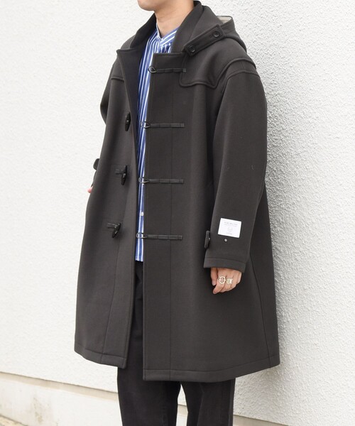 SHIPS anyのPURE WOOL MELTON ダッフル コート（チャコールグレー）