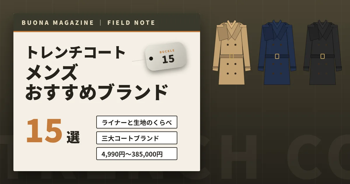 トレンチコートのメンズおすすめブランド15選