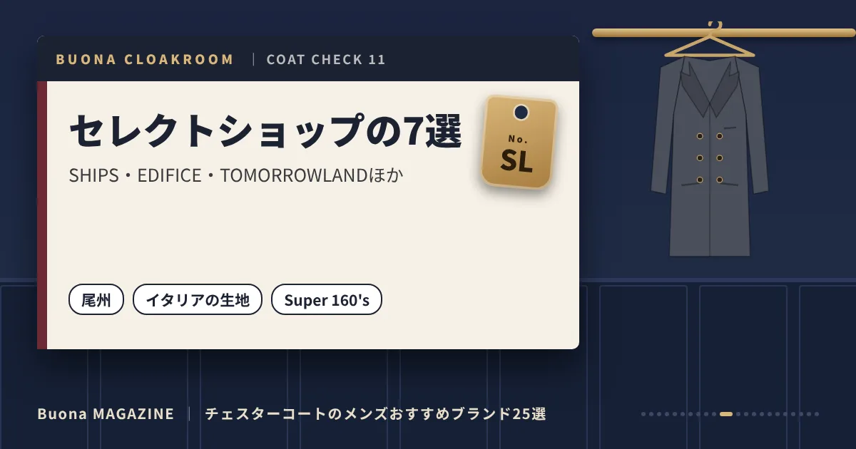 チェスターコートのメンズブランド｜セレクトショップの7選