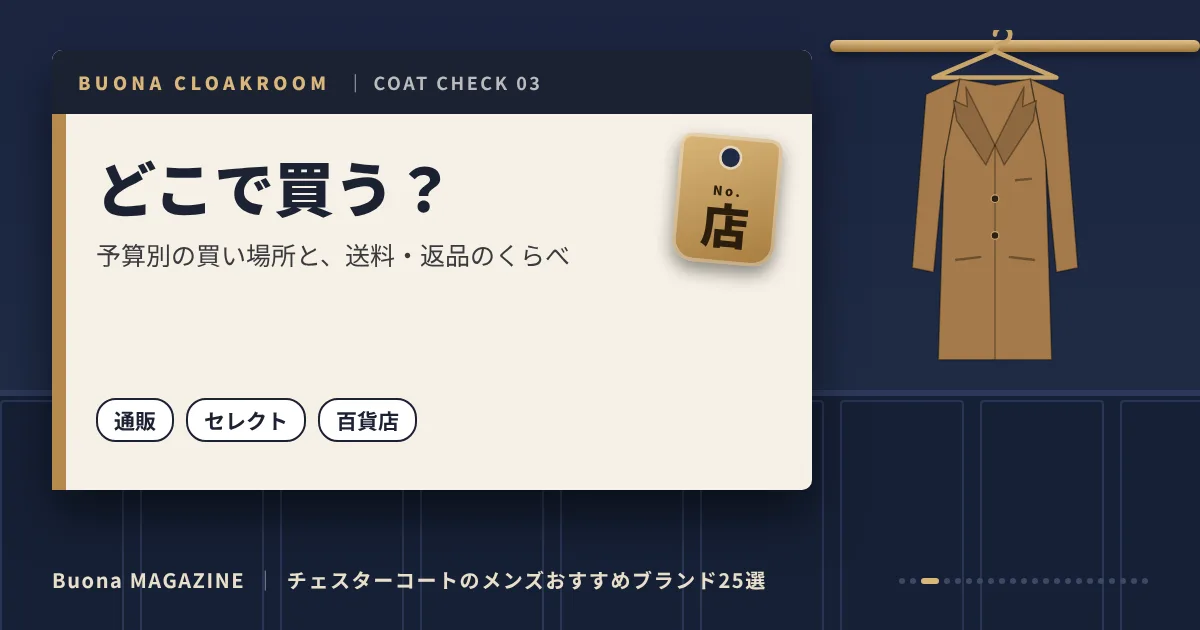 チェスターコートのメンズブランド｜どこで買う？