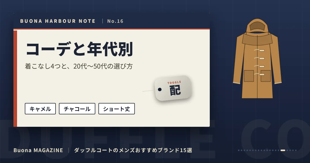ダッフルコートのメンズブランド｜コーデと年代別