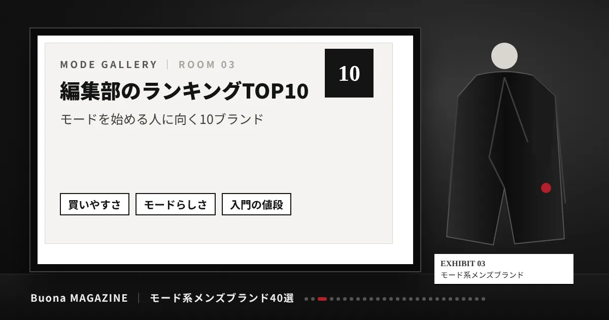 モード系メンズブランド|編集部のランキングTOP10