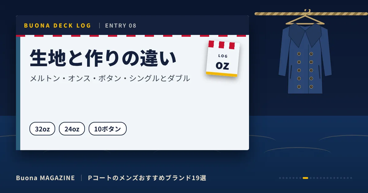Pコートのメンズブランド|生地と作りの違い