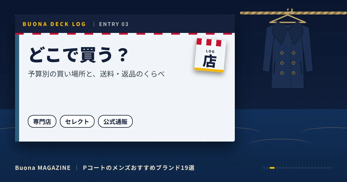 Pコートのメンズブランド|どこで買う?