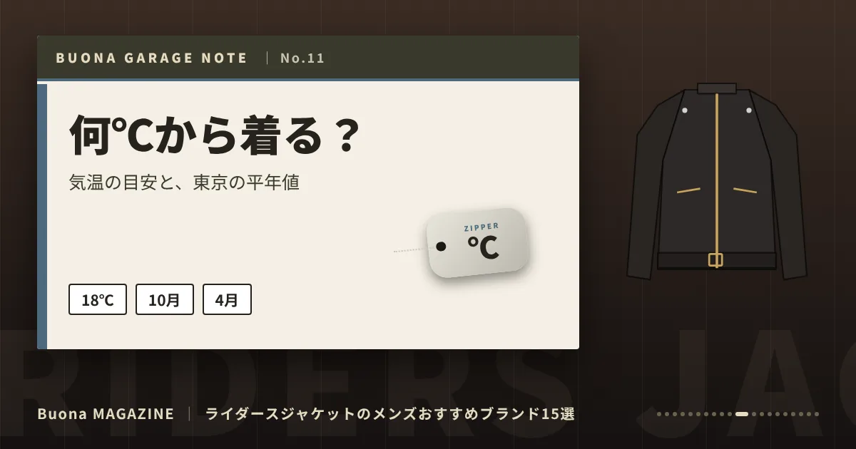 ライダースジャケットのメンズブランド|何℃から着る?