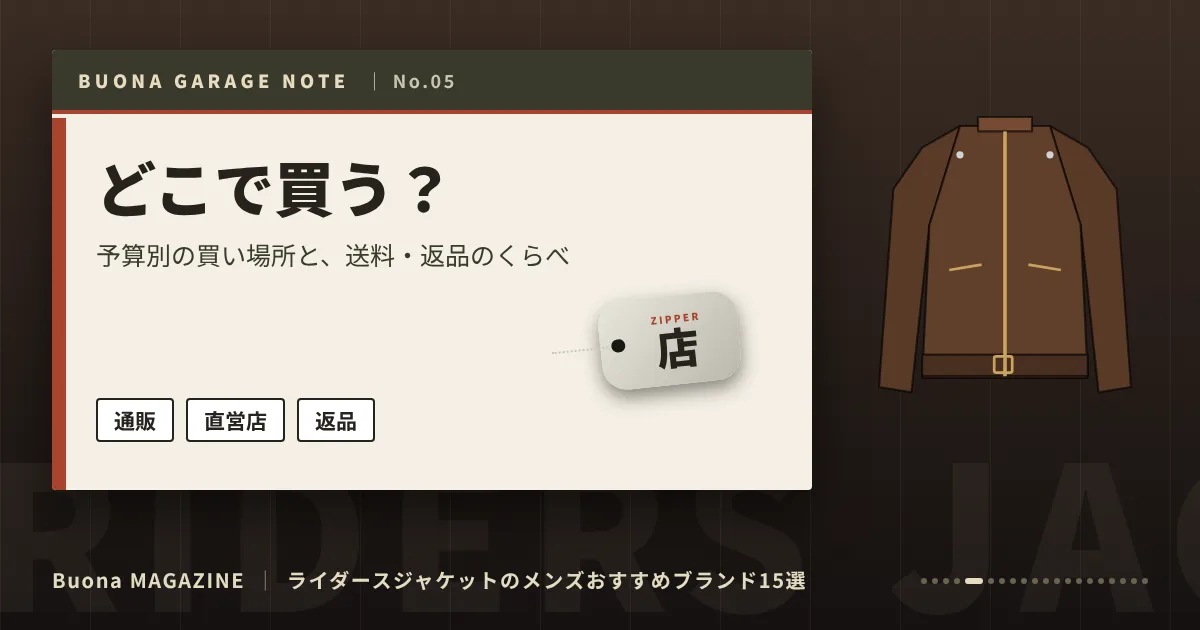 ライダースジャケットのメンズブランド|どこで買う?