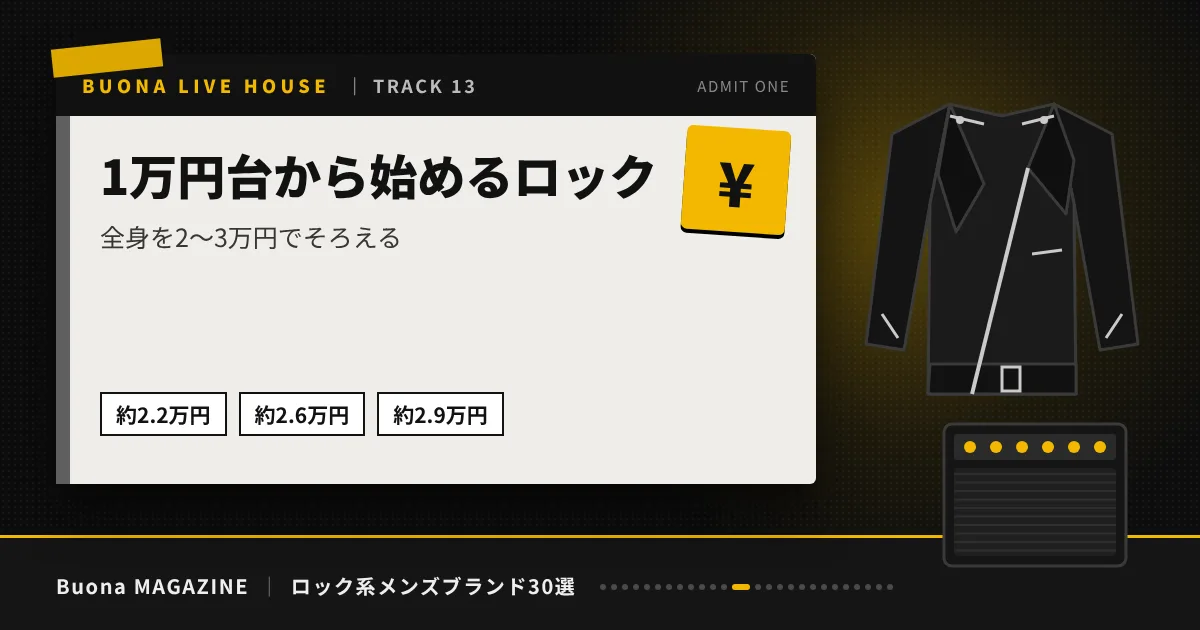ロック系メンズブランド｜1万円台から始めるロック