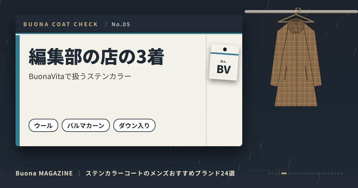 ステンカラーコートのメンズブランド|編集部の店の3着
