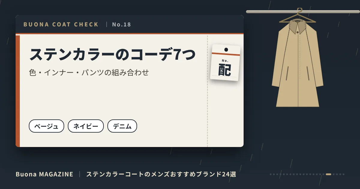 ステンカラーコートのメンズブランド|ステンカラーのコーデ7つ