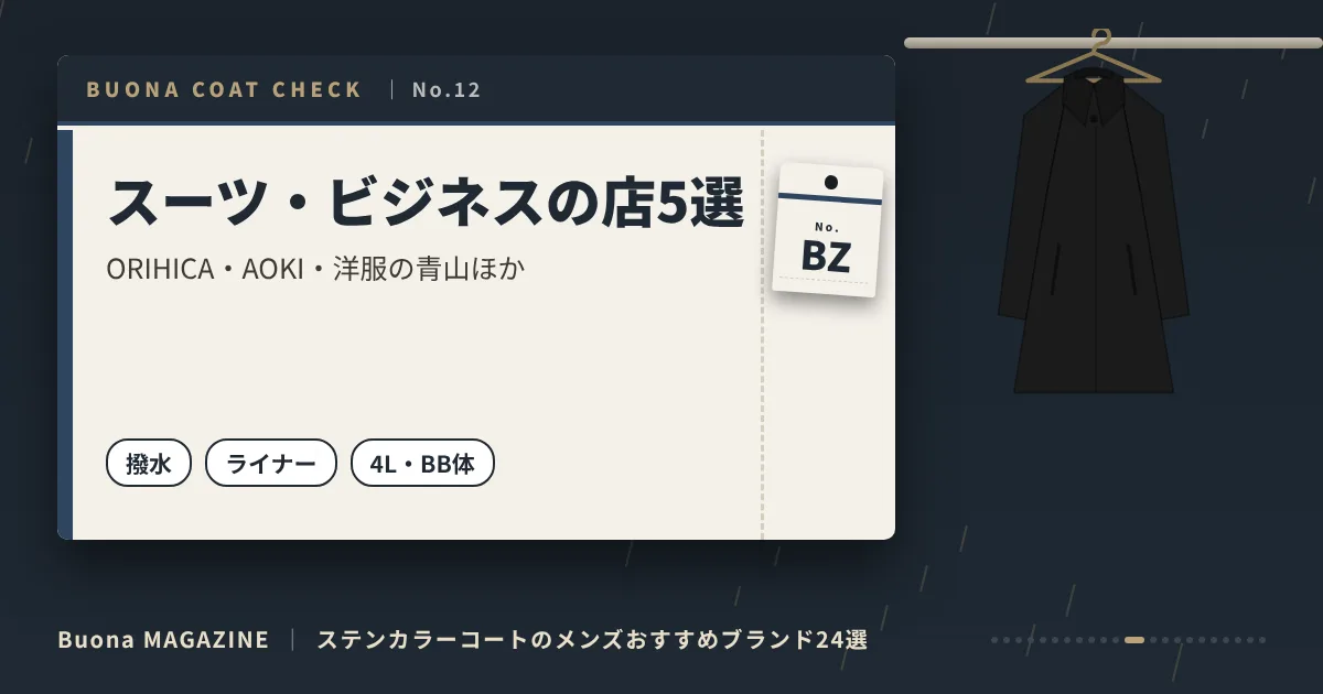 ステンカラーコートのメンズブランド|スーツ・ビジネスの店5選