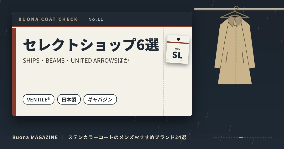ステンカラーコートのメンズブランド|セレクトショップ6選