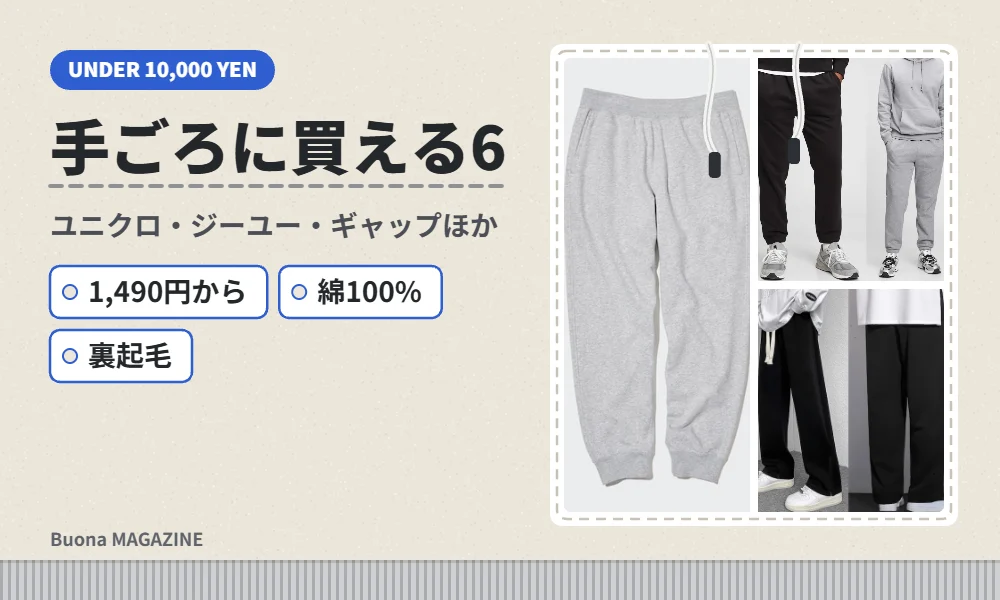 手ごろなスウェットパンツのブランド