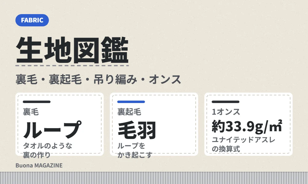 スウェット生地の図鑑
